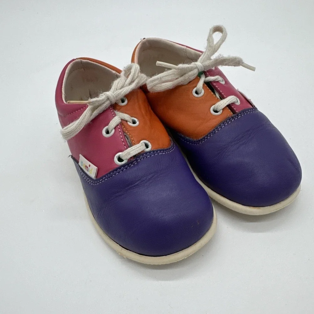 SAMID Girls Shoes Size 8 Leather Shoes Sami d Rainbow Multi Color‎ 🌈